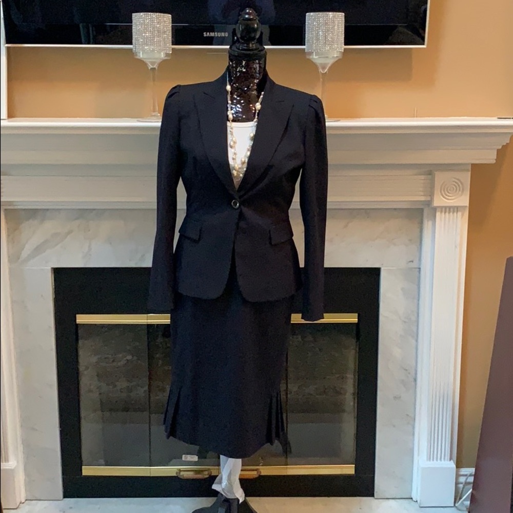 Black with blue stripes Tahari Suit